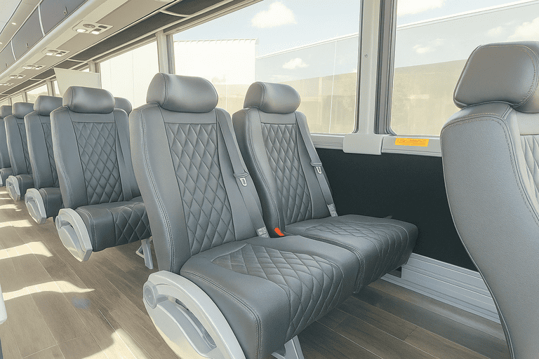 interior of Bus Rental Company Albany charter bus