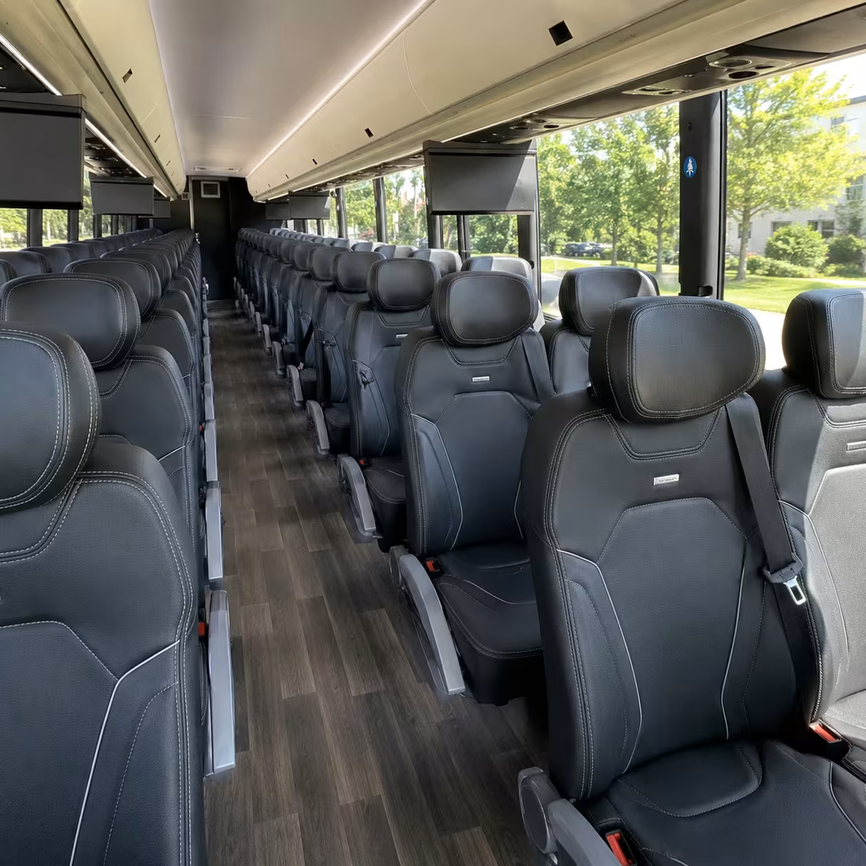 albany charter bus rental interior